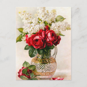 Cartão Postal Cartão-postal para Rosas vermelhas e bebês