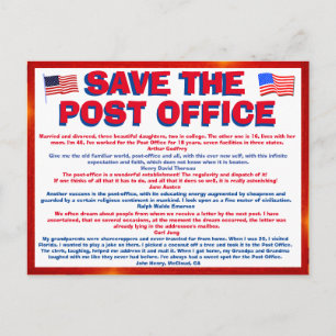 Cartão Postal Cartão-postal para SALVAR O POSTOFFICE!!! com cot