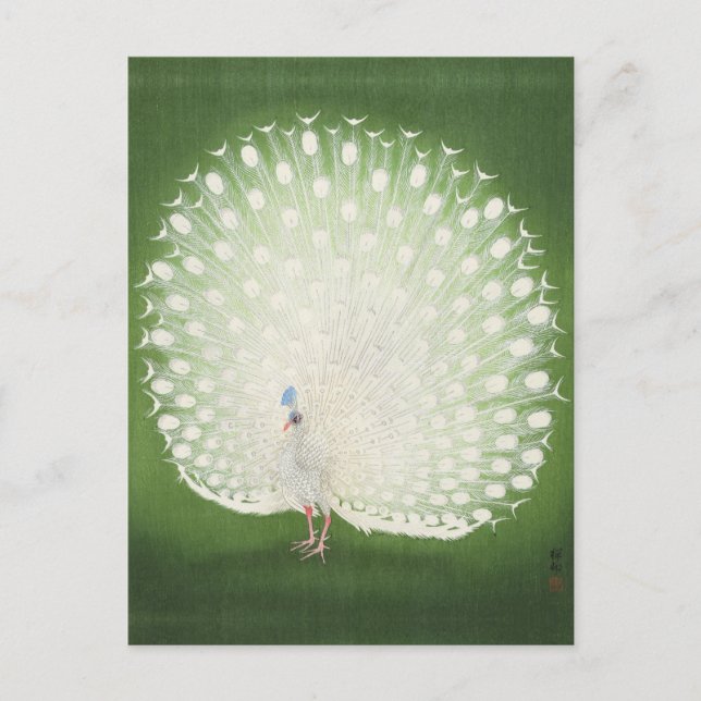 Cartão Postal Cartão-postal Peacock de Ohara Koson (Frente)