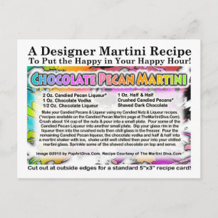 Cartão Postal Cartão-postal Pecan Martini de Chocolate