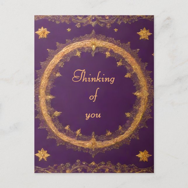 Cartão Postal Cartão-postal "Pensando em Você" do Estilo Retroat (Frente)