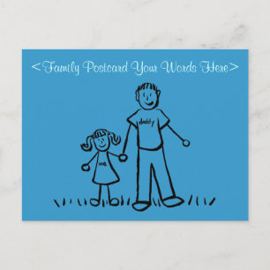 Cartão Postal Cartão-postal personalizado da família de filhas