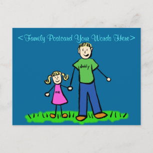 Cartão Postal Cartão-postal personalizado da família de filhas