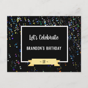 Cartão Postal Cartão-postal personalizado de bolhas de aniversár