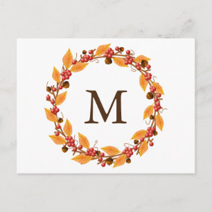 Cartão Postal Cartão-postal personalizado de coleção Wreath Mono