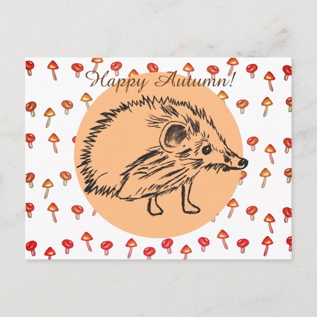 Cartão Postal Cartão-postal Personalizado de Desenho Hedgehog (Frente)