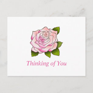 Cartão Postal Cartão-postal Personalizado de Desenho Rosa Rosa V