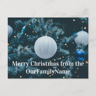 Cartão Postal Cartão-postal Personalizado de Natal Branco do Or