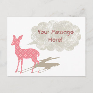 Cartão Postal Cartão-postal personalizado de Ocasião Rosa Bambi