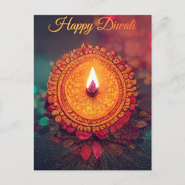 Cartão Postal Cartão-postal personalizado Diwali (Frente)
