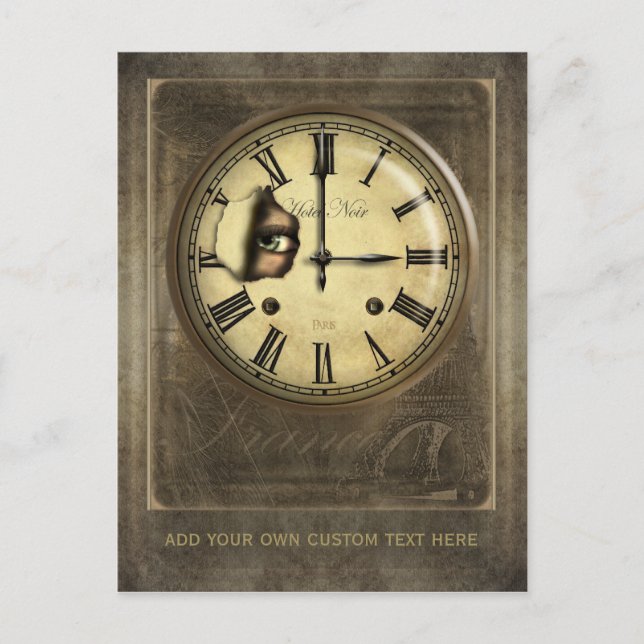 Cartão Postal Cartão-postal Personalizado do Relógio de Paris (Frente)