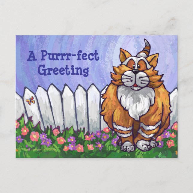 Cartão Postal Cartão-postal personalizado Ginger Cat (Frente)