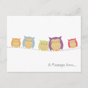 Cartão Postal Cartão-postal personalizado Kawaii Owl