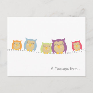 Cartão Postal Cartão-postal personalizado Kawaii Owl