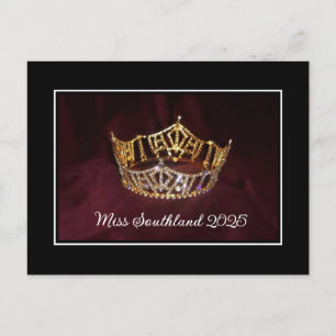 Cartão Postal Cartão-Postal Personalizado para Coroa de Pageante