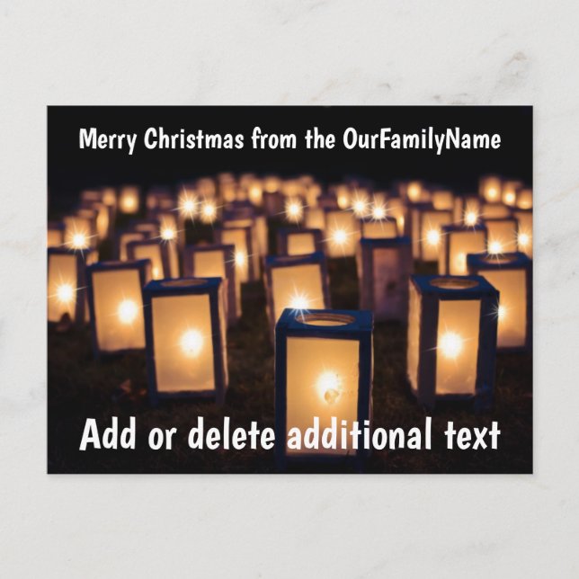 Cartão Postal Cartão-postal Personalizar Velas de Natal (Frente)