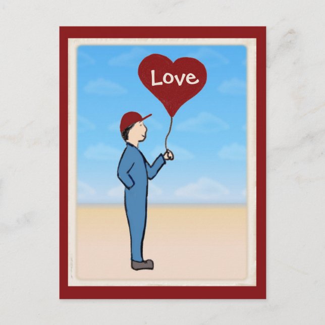 Cartão Postal Cartão-postal personalizável para entrega de amor (Frente)