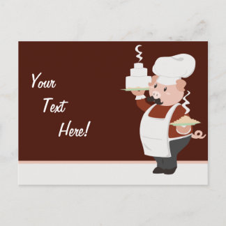 Cartão Postal Cartão-postal Piggy Chef