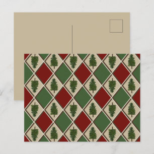 Cartão Postal Cartão-postal Pine Trees e Harlequin