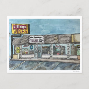 Cartão Postal Cartão-postal pintado à mão para os vinhos da alde