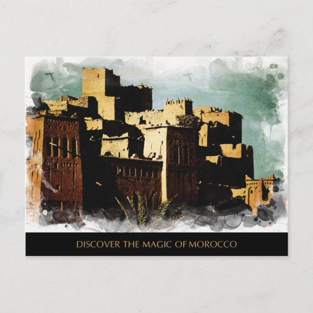 Cartão Postal Cartão-postal pintado de Marrocos (Frente)