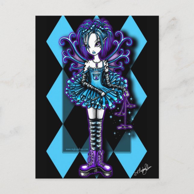 Cartão Postal Cartão-postal "Piper" Harlequin Teal Dragonfly (Frente)