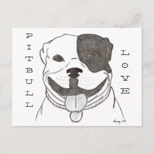 Cartão Postal Cartão-postal Pitbull Love (Frente)