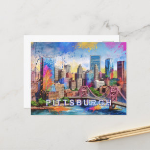 Cartão Postal Cartão-postal Pittsburgh - Linha Skyline Icônica