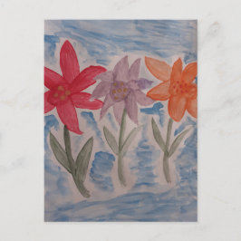 Cartão Postal Cartão-postal plano Lily Flowers
