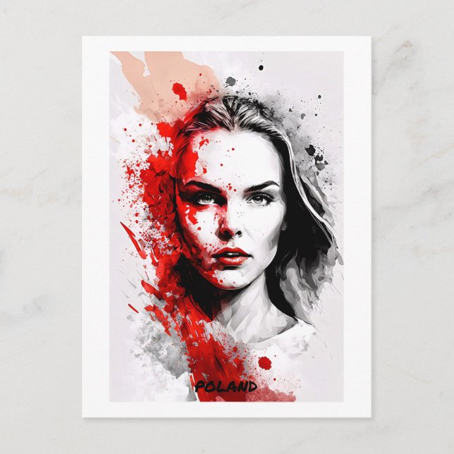 Cartão Postal Cartão-postal Polônia - Retrato - Mundo das Mulher (Frente)