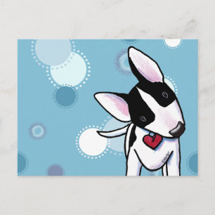 Cartão Postal Cartão-postal Pontilhado Bull Terrier com máscara