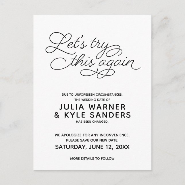 Cartão Postal Cartão-postal Postado De Novo No Casamento Do vamo (Frente)