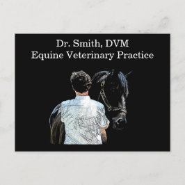 Cartão Postal Cartão-postal preto com cavalos