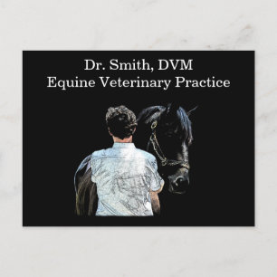 Cartão Postal Cartão-postal preto com cavalos