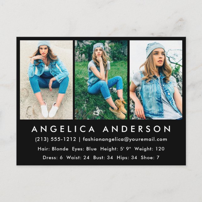 Cartão Postal Cartão-postal preto de placa fotográfica fotográfi (Frente)