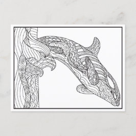 Cartão Postal Cartão-postal preto e branco da Orca