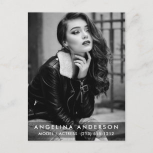 Cartão Postal Cartão-postal preto e branco do modelo de ator