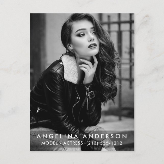 Cartão Postal Cartão-postal preto e branco do modelo de ator (Frente)