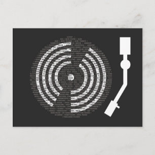 Cartão Postal Cartão-postal preto girável de A a Z