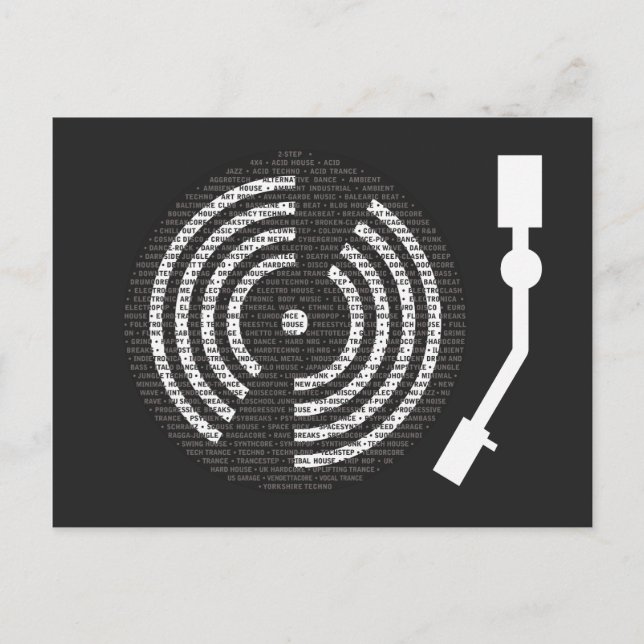 Cartão Postal Cartão-postal preto girável de A a Z (Frente)