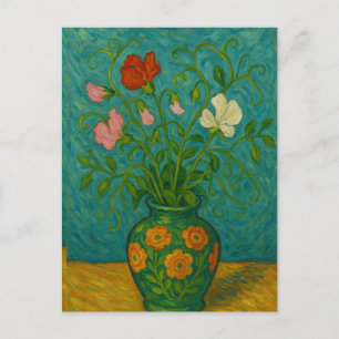 Cartão Postal Cartão-postal primavera Pea no vaso