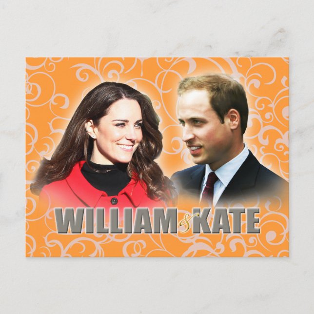 Cartão Postal Cartão-postal Príncipe William & Kate Middleton (Frente)