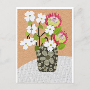Cartão Postal Cartão-postal Protea e Dogwood