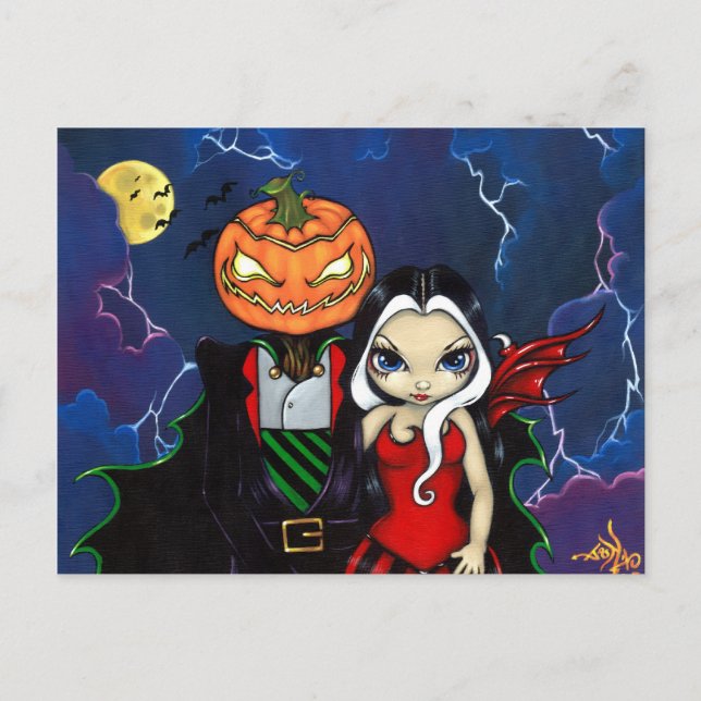 Cartão Postal Cartão-postal "Pumpkin King's Night Out" (Frente)