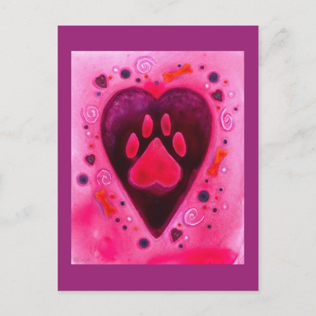 Cartão Postal Cartão-postal "Puppy Love" (Frente)