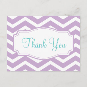 Cartão Postal Cartão-postal Purple Chevron Obrigado