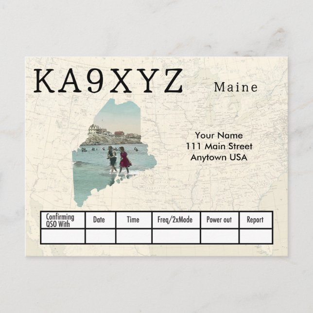 Cartão Postal Cartão-postal QSL Personalizado de Saída em Forma  (Frente)