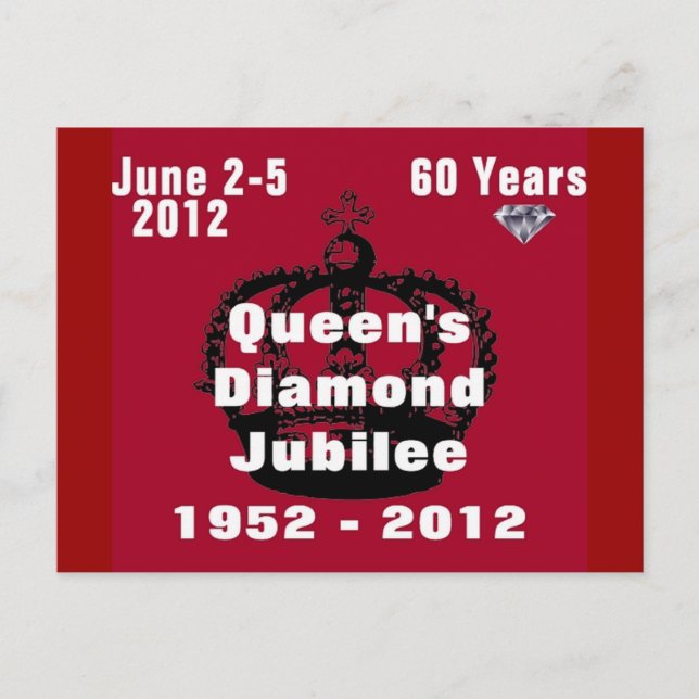 Cartão Postal Cartão-postal Queens Diamond Jubilee 1952-2012 (Frente)