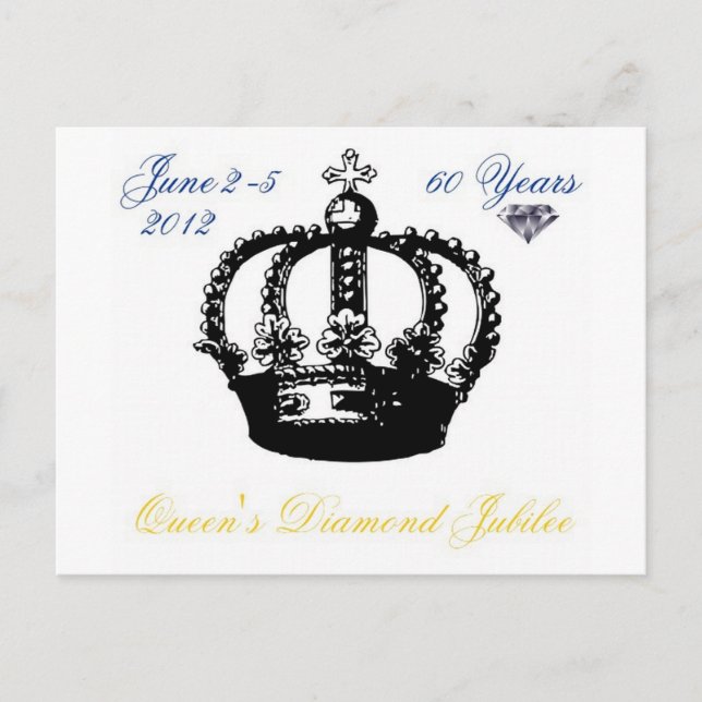 Cartão Postal Cartão-postal Queens Diamond Jubilee 2012 (Frente)