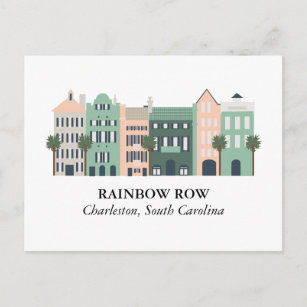 Cartão Postal Cartão-postal Rainbow Row Charleston Carolina do S